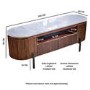 Mango Wood Tv Cabinet With Marble Top & Metal Legs - Opal