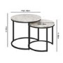 Large Round White Marble Nest of Coffee Tables - Martina