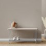 White Marble Hallway Bench with Shoe Rack - Seats 3 - Martina