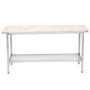 White Marble Hallway Bench with Shoe Rack - Seats 3 - Martina