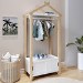 Kids White and Pine Open House Wardrobe with Storage - Mylo