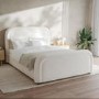 Off-White Boucle King Size Ottoman Bed with Curved Headboard - Naomi