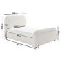 Off-White Boucle King Size Ottoman Bed with Curved Headboard - Naomi