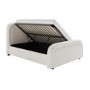 Off-White Boucle King Size Ottoman Bed with Curved Headboard - Naomi