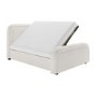 Off-White Boucle King Size Ottoman Bed with Curved Headboard - Naomi