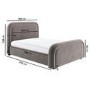 Mink Brown Velvet Double Ottoman Bed with Curved Headboard - Naomi