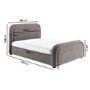 Mink Brown Velvet King Size Ottoman Bed with Curved Headboard - Naomi