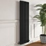 Black Vertical 2 Column Traditional Radiator 1600 x 470mm - Nambi