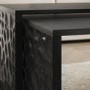 Rectangular Black Solid Mango Wood Nest of 3 Coffee Tables - Neesha