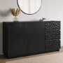 ALMOST PERFECT - Large Black Textured Solid Mango Wood Sideboard - Neesha