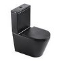 Matt Black Close Coupled Rimless Closed Back Toilet with Soft Close Seat - Newport