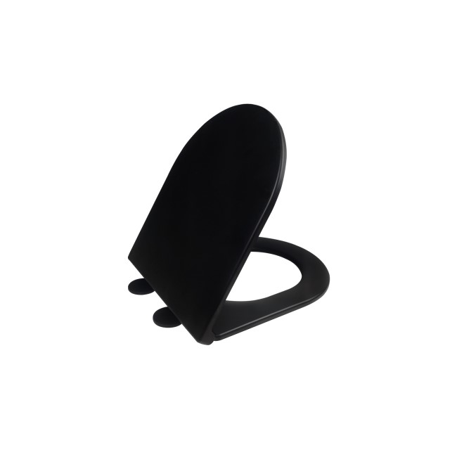 Matt Black Close Coupled Rimless Closed Back Toilet with Soft Close Seat - Newport