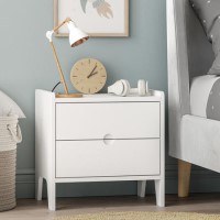 Kids White 2-Drawer Scandi Bedside Table - Niko