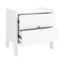 Kids White 2-Drawer Scandi Bedside Table - Niko