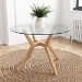 Large Round Glass Top Dining Table with Oak Legs - Seats 4 - Nori