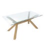 Large Rectangle Glass Top Dining Table with Solid Oak Legs - Nori