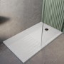 1700x800mm White Stone Resin Rectangular Walk In Shower Tray with Drying Area - Purity