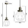 Clear Glass Pendant Ceiling Light with Dimpled Effect - Salerno