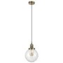 Clear Glass Pendant Ceiling Light with Dimpled Effect - Salerno