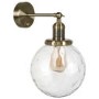 Dimpled Glass Globe Wall Light with Brass Finish - Salerno