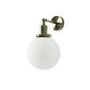 Opal Smooth Glass Globe Wall Light with Brass Finish - Salerno