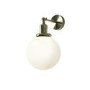 Opal Smooth Glass Globe Wall Light with Brass Finish - Salerno