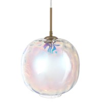 ONLY OPENED- Iridescent Dimpled Glass Pendant Light - Avellino