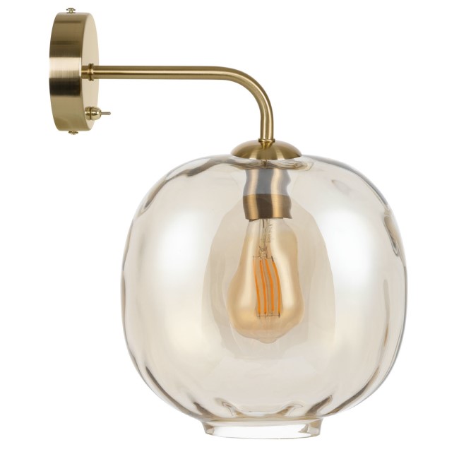 Dimpled Glass Wall Light with Gold Finish - Avellino