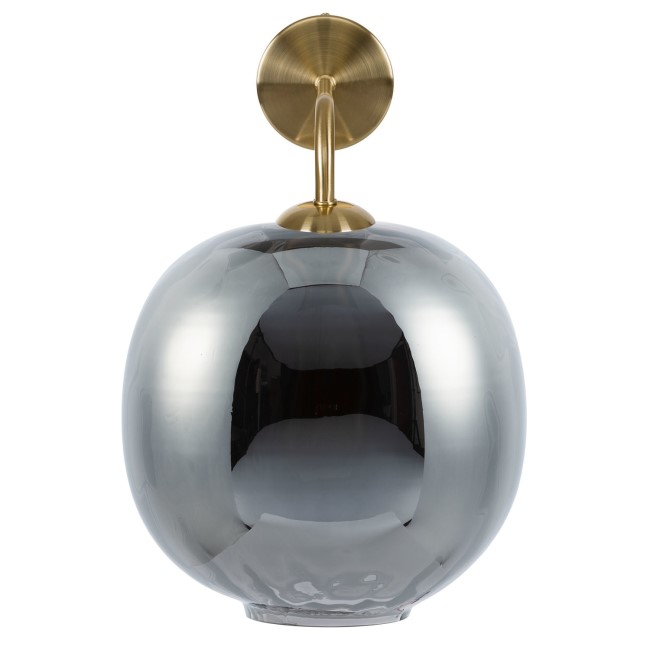 Dark Grey Dimpled Smoked Glass Wall Light - Avellino