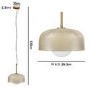 Gold Glass Dome Pendant Ceiling Light - Tivoli