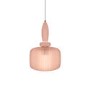 Pink Ribbed Smoked Glass Pendant Ceiling Light - Biella