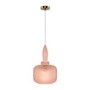 Pink Ribbed Smoked Glass Pendant Ceiling Light - Biella