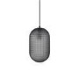 Dark Grey Textured Smoked Glass Long Pendant Light - Lugo