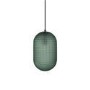 Green Textured Smoked Glass Long Pendant Light - Lugo