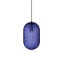 Navy Blue Textured Smoked Glass Pendant Light - Lugo