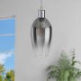 Silver Smoked Glass Cloche Pendant Light - Bloomfield