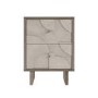 Mango Wood 2-Drawer Patterened Bedside Table - Octavia