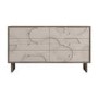 Wide Mango Wood Patterned Chest of 6 Drawers - Octavia