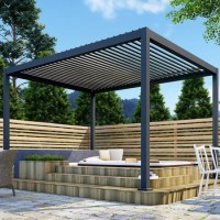 Heavy Duty Aluminium Hot Tub Pergola with Louvred Roof - 3 x 3m