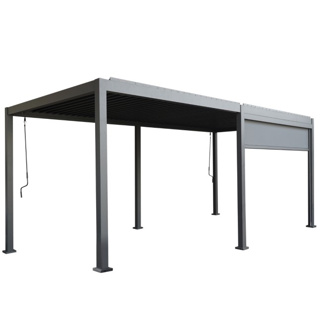 Heavy Duty Aluminium Hot Tub Pergola with Louvred Roof - 6 x 3m