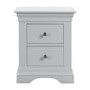 ALMOST PERFECT - Grey Painted French 2 Drawer Bedside Table - Olivia