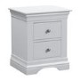 ALMOST PERFECT - Grey Painted French 2 Drawer Bedside Table - Olivia