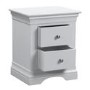 ALMOST PERFECT - Grey Painted French 2 Drawer Bedside Table - Olivia