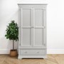 ONLY OPENED - Pale Grey 2 Door 1 Drawer Wardrobe - Olivia