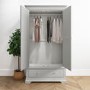 ONLY OPENED - Pale Grey 2 Door 1 Drawer Wardrobe - Olivia