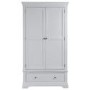 ONLY OPENED - Pale Grey 2 Door 1 Drawer Wardrobe - Olivia