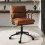 Tan Faux Leather Swivel Office Chair - Otis