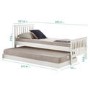 Single White Wooden Guest Bed with Trundle - Oxford