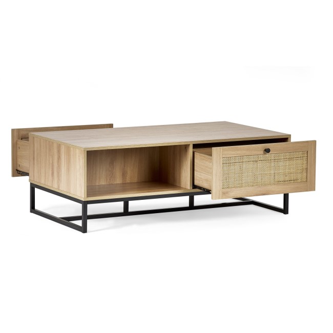 Rectangular Oak Coffee Table with Storage - Padstow