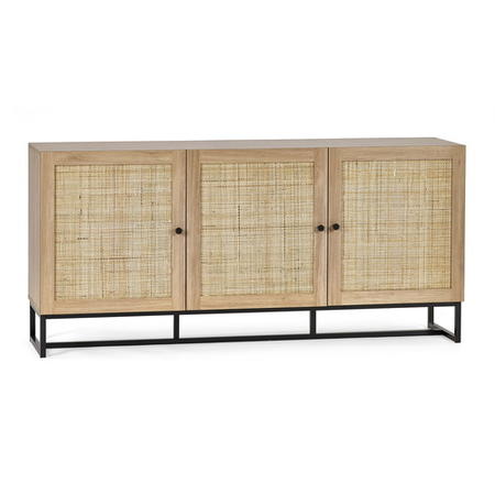 Large Oak Sideboard with Rattan Doors - Padstow